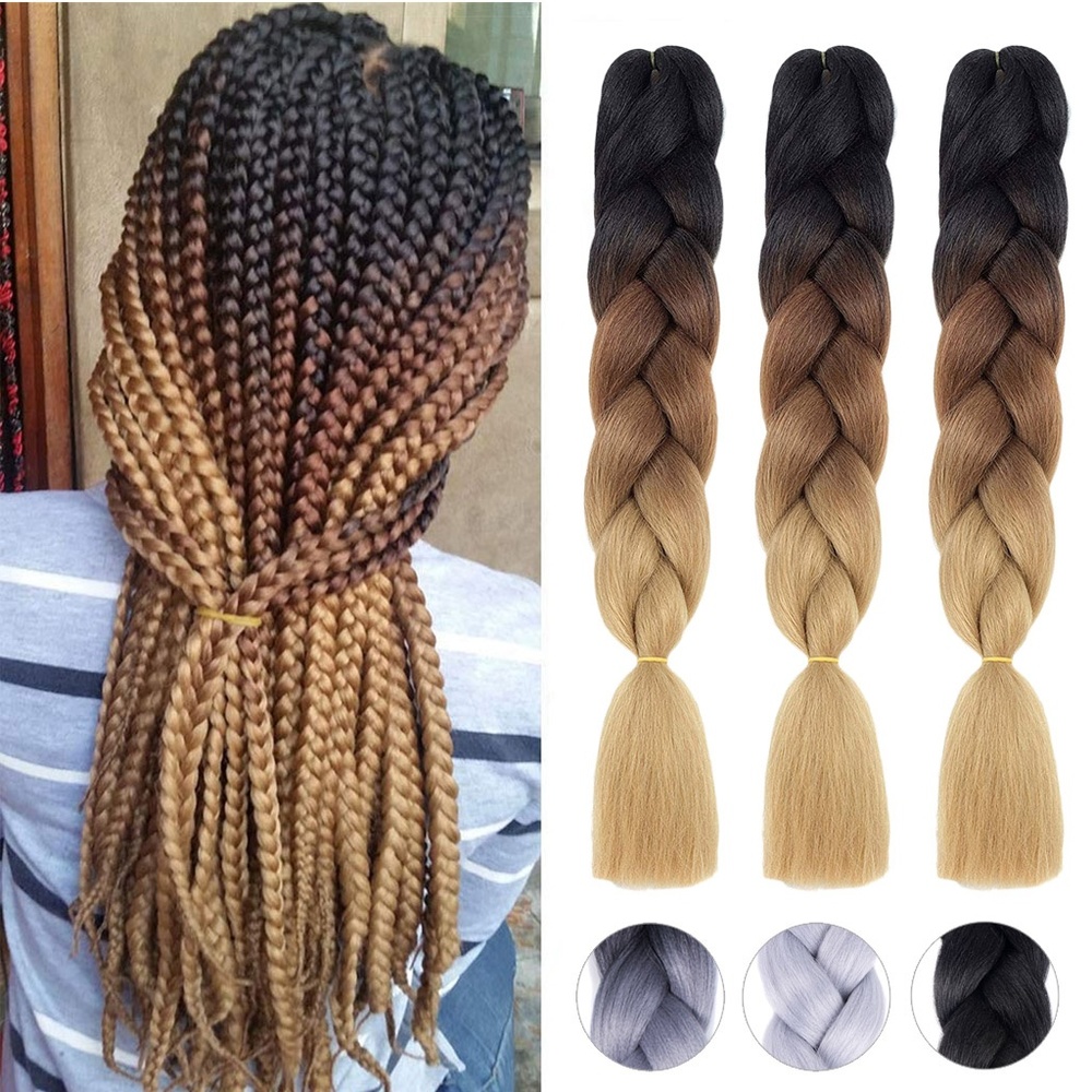 24" Ombre Kanekalon Jumbo Braiding Hair Extensions